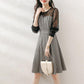 Dress Women's 2021 Spring and Autumn Waist Waist Slimming Plaid A-line Dress