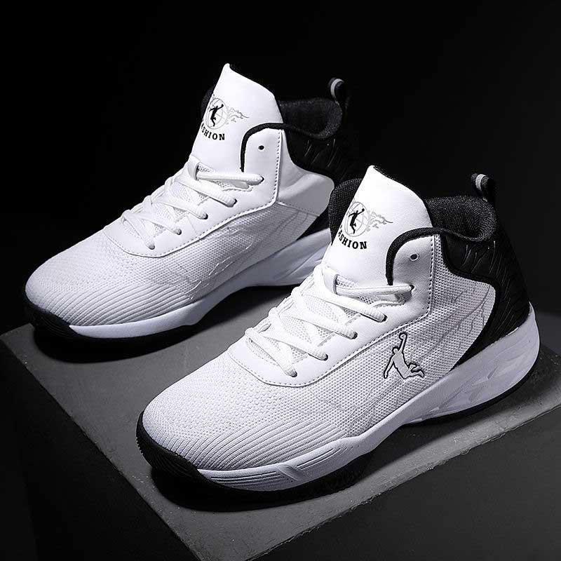 Size 38-46 Men Leather Sneakers Wear-resistant Basketball Shoes Deodorant Lightweight Running Shoes