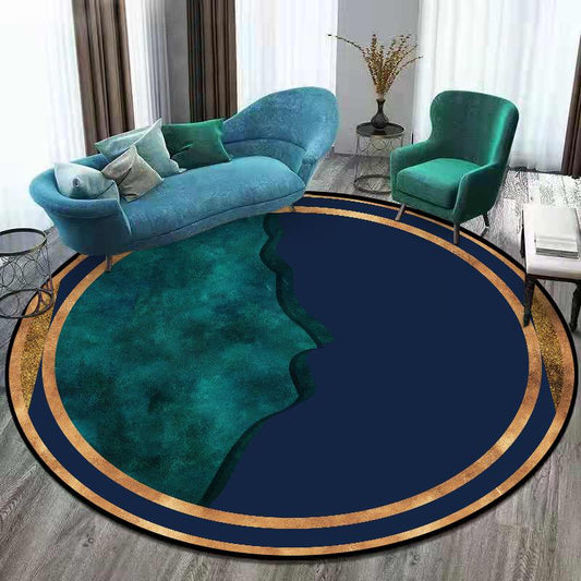 Round Carpet Fashion Modern Splicing Round Living Room Carpet Bedroom Hanging Basket Chair Non-slip Floor Mat Carpet