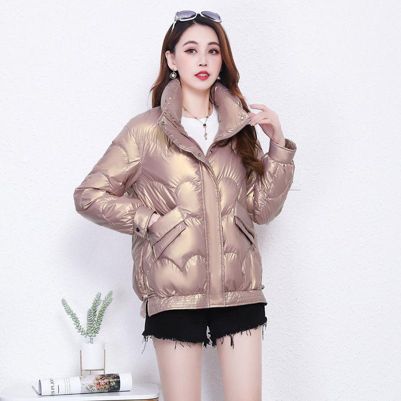 Women's Bright-faced Disposable Down Padded Jacket Short Warm and Comfortable Cotton Jacket Korean Winter Loose Casual Cotton Jacket