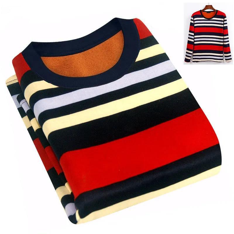 Autumn and Winter Sweaters Plus Velvet Thick Warm Bottoming Shirt Round Neck Slim Knit Sweater Suitable for Middle-aged and Elderly Men
