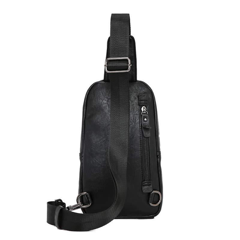 Chest Bag Black Men Waterproof Multi-pocket Crossbody Outdoor Sports and Fitness Shoulder Bag