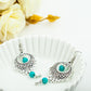 Fashion Vintage Ethnic Style Openwork Turquoise Water Drop Earrings Bohemian Tassel Earrings Jewelry