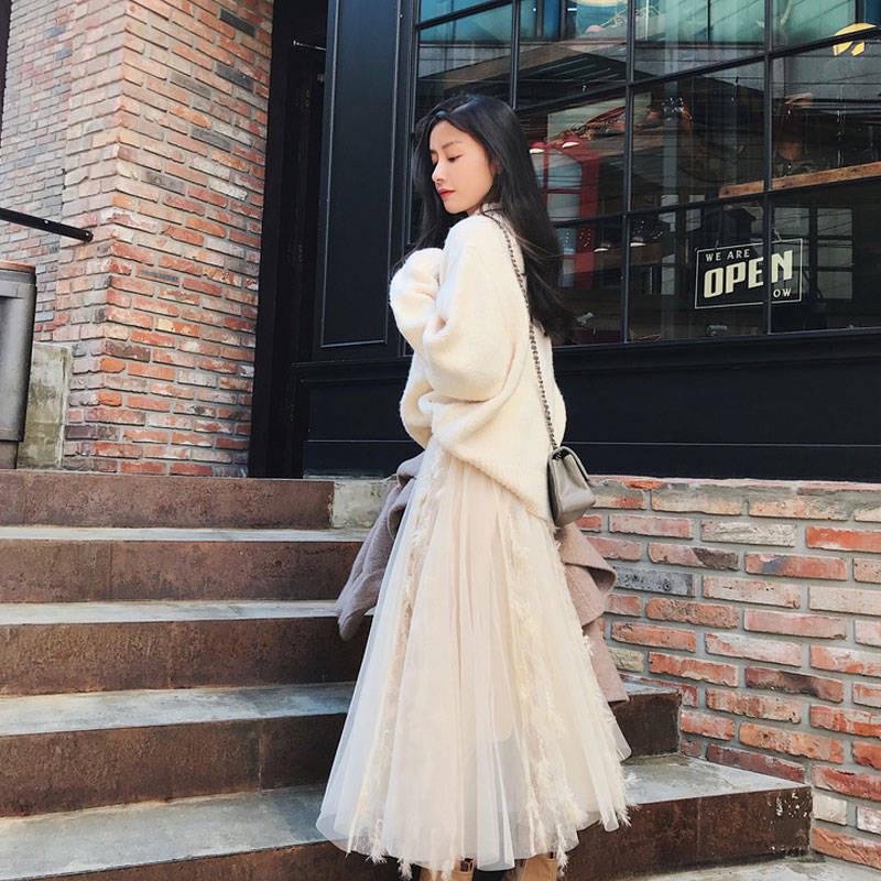 Girly ThickenLoos e Skin-friendly Sweater Loose Solid Color Crew Neck Bottoming KnitwearTop