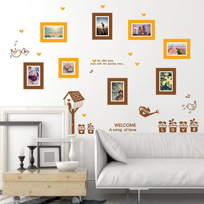 Retro bird photo wall sticker  removable animal bird family wallpaper waterproof pvc stickers