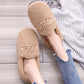 Peas Shoes Women's Autumn and Winter Warmth Thick-soled Furry Shoes Flat-bottomed All-match Cotton Shoes and Velvet