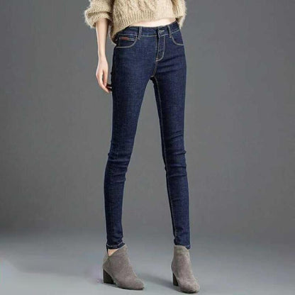 Jeans Women Spring and Autumn High Elasticity High Waist Korean Style Ladies Slim Slimming Feet Tight Pencil Pants Long Pants Women