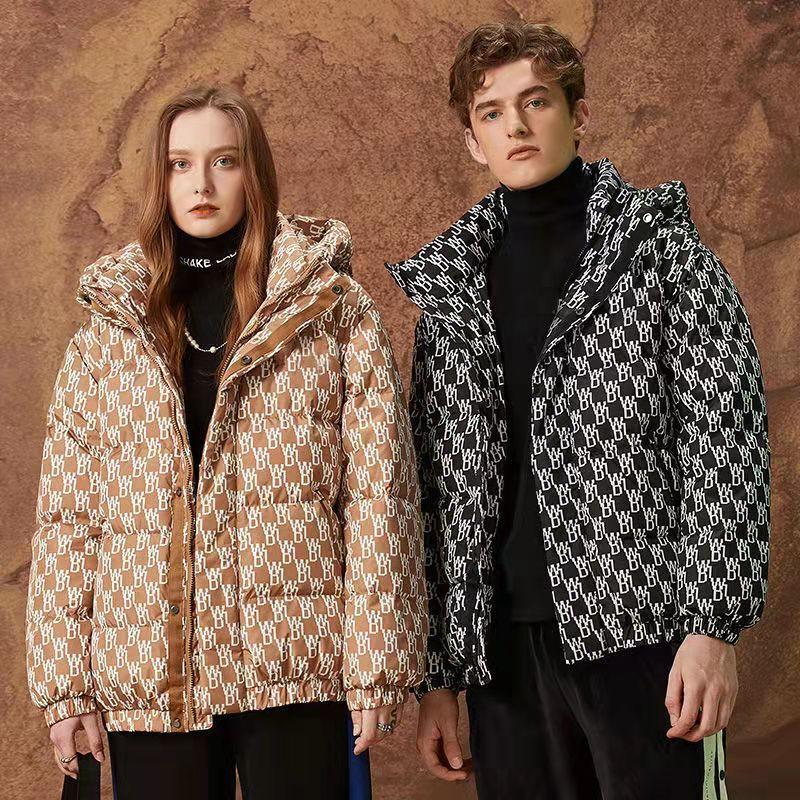 Lovers Down Jacket Winter Short White Duck Down Cotton Jacket Personalized Warm Jacket Cold Clothing Travel Jacket Casual Sports Jacket