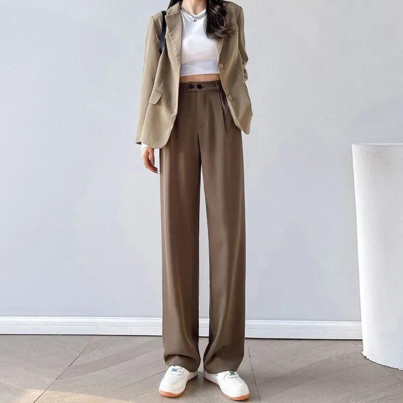 Loose Flared Pants Women Black Casual Long Trousers Spring Autumn Casual Plus Size Baggy Bottoms