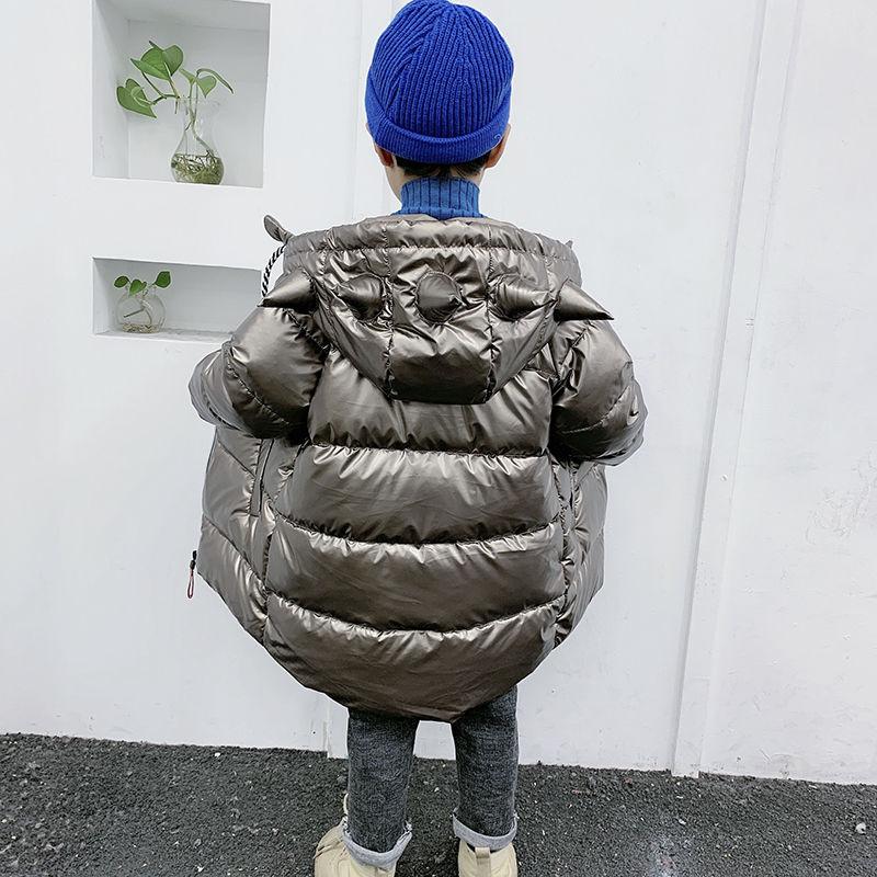 Girls' Warm and Windproof Down Jacket Mid-length Jacket White Duck Down Children's Wear
