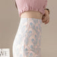 Ladies Elegant Lace Flower Embroidered Skirt Spring Summer High Waist Slim A-line Skirt Pack Hip Skirt Short Skirt