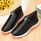 Winter Cotton Shoes Women's Plus Velvet Waterproof Women's Leather Cotton Warm Cotton Boots Soft Sole Pedal Leather Cotton Shoes