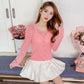 Autumn Hollow Jacket Fashion Casual Knit Top Short Loose Young Female Sweater