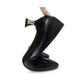 Black Soft Leather Shoes Soft Sole Comfortable All-match Work Shoes Women's Medium-heeled High Heels Non-slip Wear-resistant