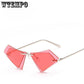 WTEMPO   New Double-layer Triangular Ocean Sunglasses Women Brand Designer Simple Vintage Sunglass