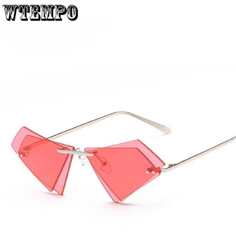 WTEMPO   New Double-layer Triangular Ocean Sunglasses Women Brand Designer Simple Vintage Sunglass