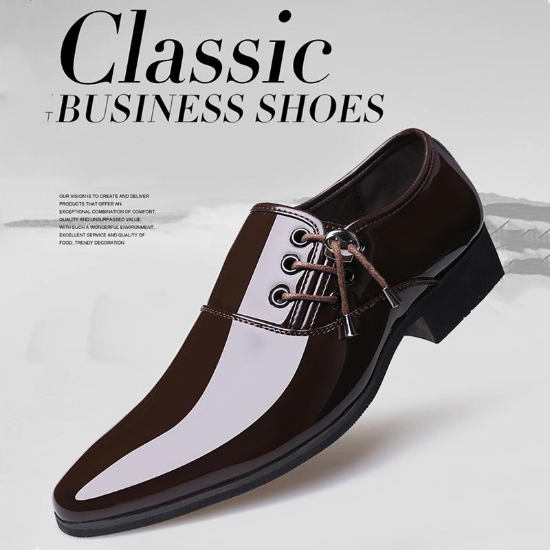 British Men's Leather Shoes Increase Formal Wear Business Shoes Cover Foot Casual Wedding Shoes