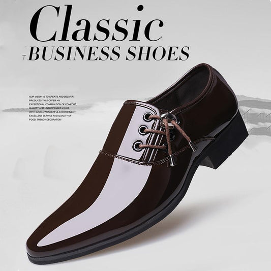 British Men's Leather Shoes Increase Formal Wear Business Shoes Cover Foot Casual Wedding Shoes