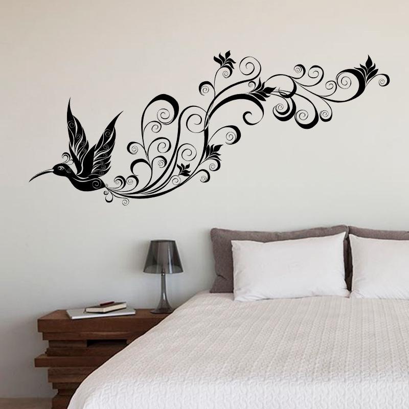 New Beautiful Black Fly Bird Sticker Wall Decals For Kid Room Bedroom Living Room Decorative Sticker