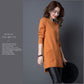 Women's Mid-length Pullover Sweater Loose Simple Irregular Hem Bottoming Sweater  Knitted Sweater Dress  with Pockets
