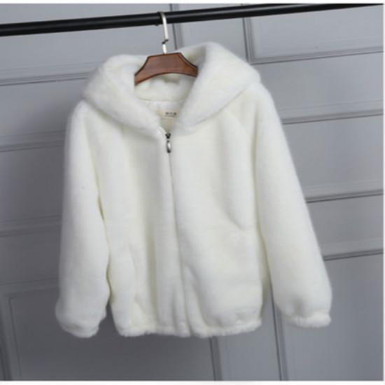 Women Fashion Plus Size Faux Fur Coat Hooded Warm Thicken Coat