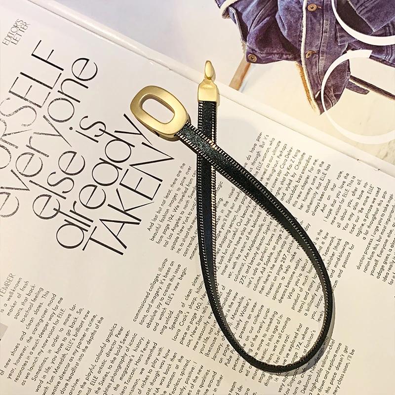 Korean Choker Collar Necklace Female Neck Chain Leather Necklace Clavicle Black Neck Chain Short Neck Strap Jewelry Neck Ring Choker Necklaces