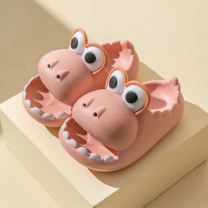 Children's Slippers Summer Boy Cartoon Dinosaur Thick Bottom Soft Bottom Non-slip Indoor Household Baby Children Parent-child Sandals and Slippers