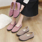 Winter Cotton Slippers Women's Cotton Shoes  Cute Stripes Indoor Cotton Shoes Non-slip Warmth Plush Low-top Shoes