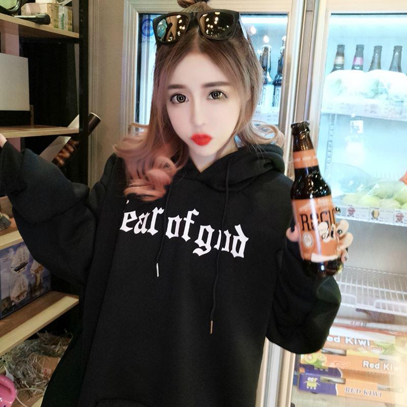 Hood Top Autumn Winter Sweatshirt Cotton Women's Sweatshirt Wild Large Size Long Sleeve Warm