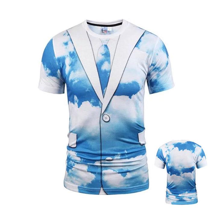 Half-sleeved T-shirt men's clothing summer short-sleeved T-shirt large size clothing 3D printing