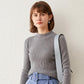 Wealthy Bird Autumn and Winter Cardigan Women's Self-cultivation Solid Color Thickening Half High Neck Cashmere Knitted Sweater Bottoming Shirt Tide