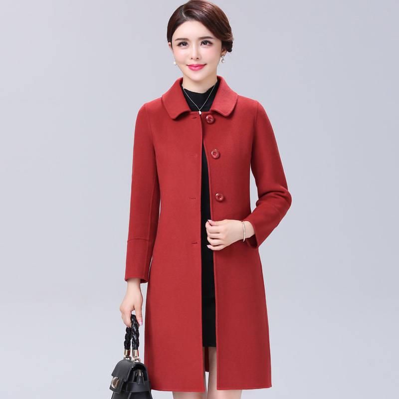 Women's Wool Coat Fashion Long Woolen Coat Female Winter Jacket Warm Long Outerwear Women Jacket