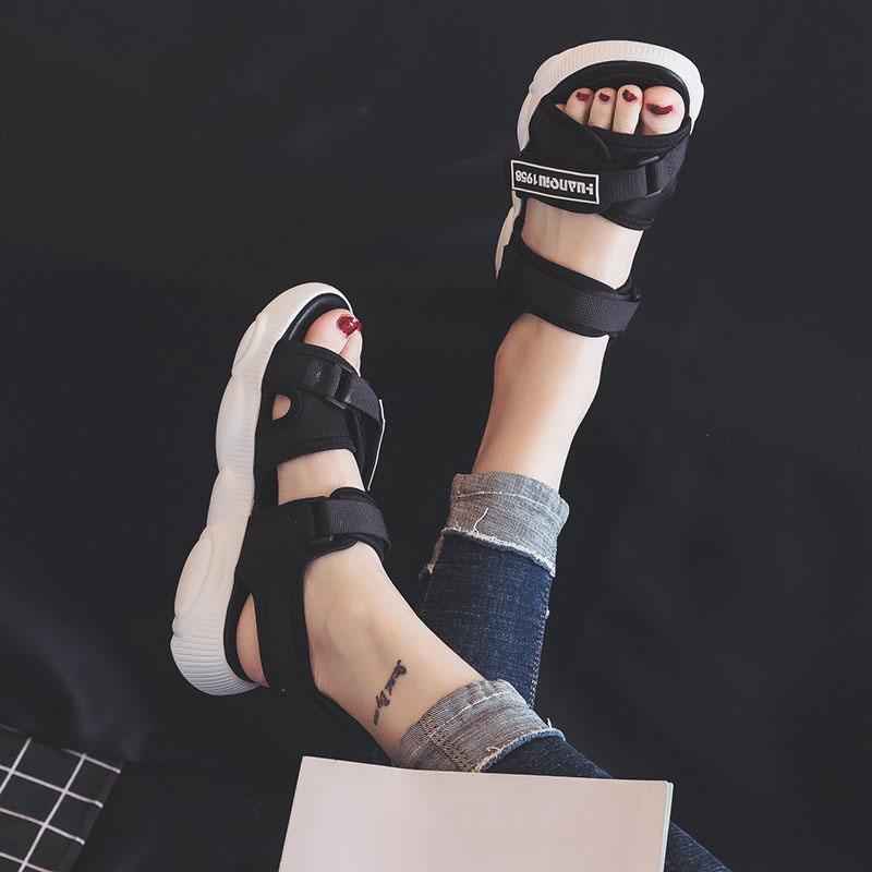 Sandals Female Fairy Wind Summer Students Korean Version of All-match Flat-soled Sneakers Bear Bottom