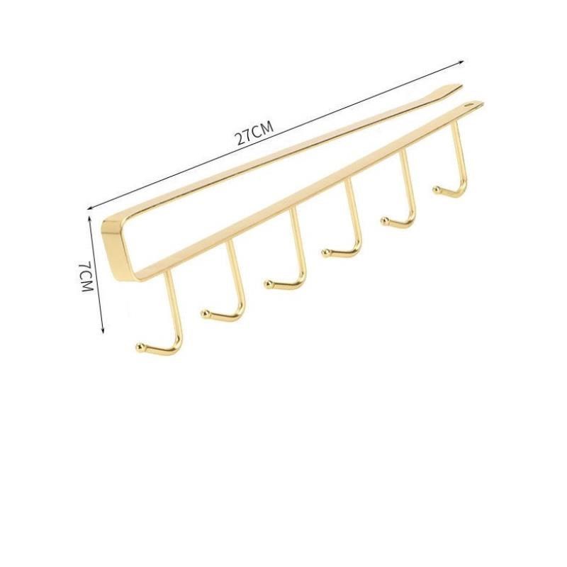 Towel Hooks Kitchen Mug Holder Coffee Cup Rack Hanging Shelf Organizer Sturdy Hanger Stainless Steel Door Rear Shelf Hooks Rails