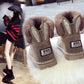 36-43 Women's Winter Furry Warm Plush Shoes Velvet Casual Cotton Boots Female Oversized Padded Snow Shoes