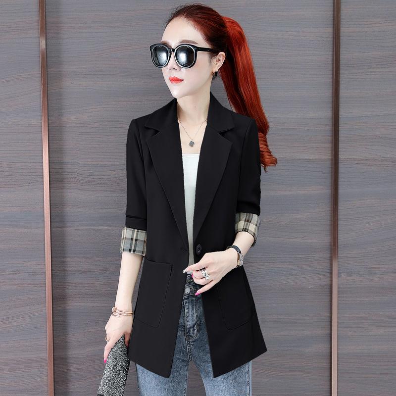 Women's Suit Jacket Spring and Autumn Single Buckle All-match Slim Slimming Jacket Suit Women's Casual Jacket Professional Wear