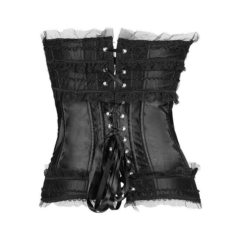 Sexy Steampunk Corset Plus Size Retro Cosplay Bustier Party Dress Black Lacing-up Corselet Women Top