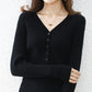 Knit Sweater Women Autumn Winter New Style Cotton V-neck Slim-fit All-match Bottoming Shirt Long-sleeved Pullover Sweater