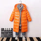 Girls Long Over The Knee Down Jacket Warm and Windproof Plus Down Thickened Winter White Duck Down