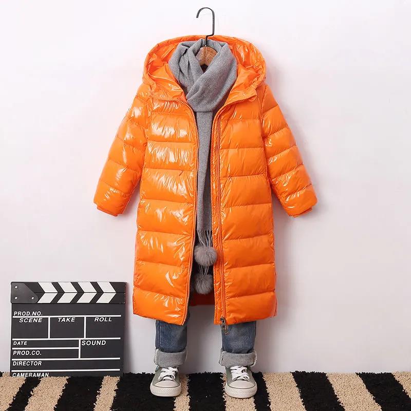 Girls Long Over The Knee Down Jacket Warm and Windproof Plus Down Thickened Winter White Duck Down