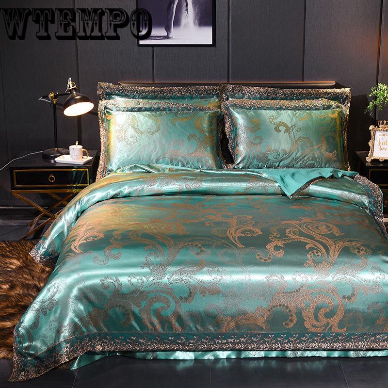 High Quality Luxury Jacquard Bedding Sets Bed Sheet king Queen Size Pillowcase Duvet Cover