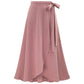 Bow Tie Irregular Large Hem Skirt Women's Large Size High Waist Slit Skirt Solid Color Slim A-line Skirt