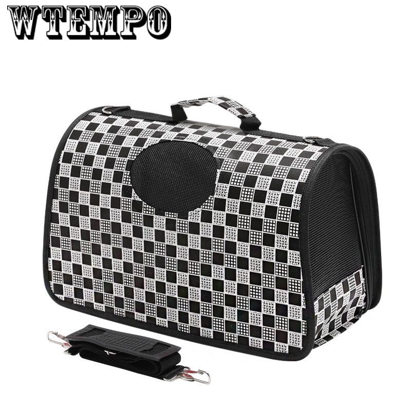 Cat Pattern Blue Dog Carrier Bag Portable Cats Handbag Foldable Travel Bag Puppy Carrying Pet Bags