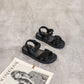 White Sport Sandals Women Summer Outdoor Beach Lightweight Breathable Open Toed Ladies Sandals Casual Flat Black