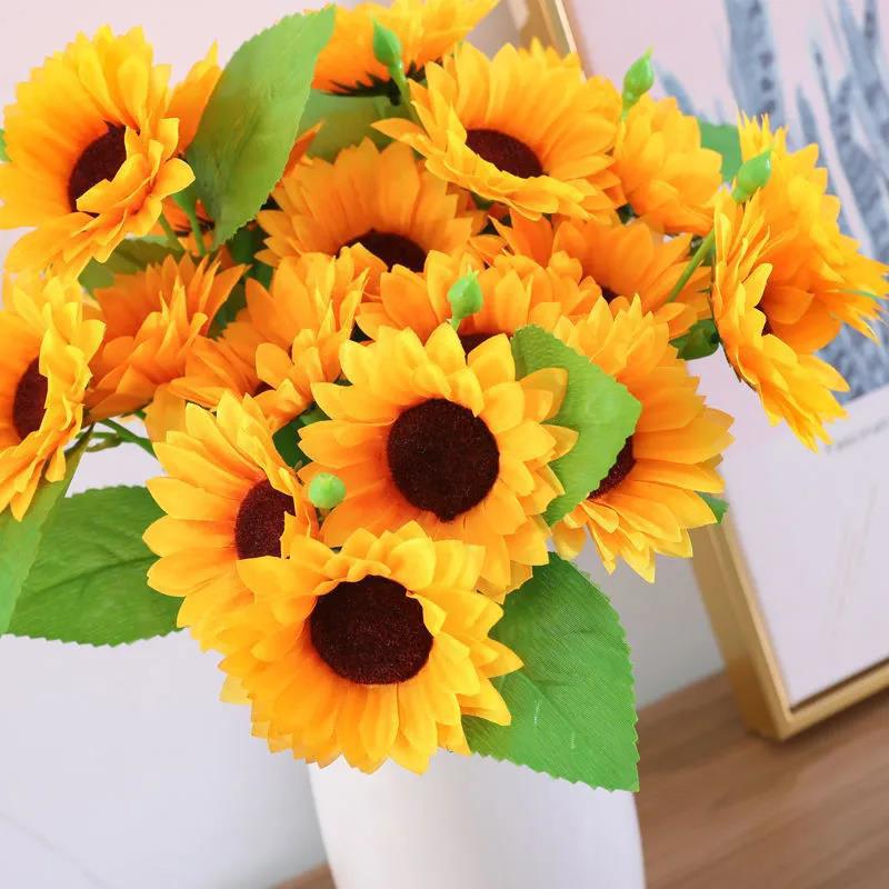 Sunflower Simulation Flower Sunflower Hand Bouquet Fake Flower Bouquet Picnic Photo Props Decorations Home Decoration