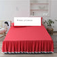 Solid Color Bed Skirt One-piece Washed Cotton Bed Sheet Simmons Protective Cover Bed Cover Bed Cover Size Bed Apron Non-slip Skirt