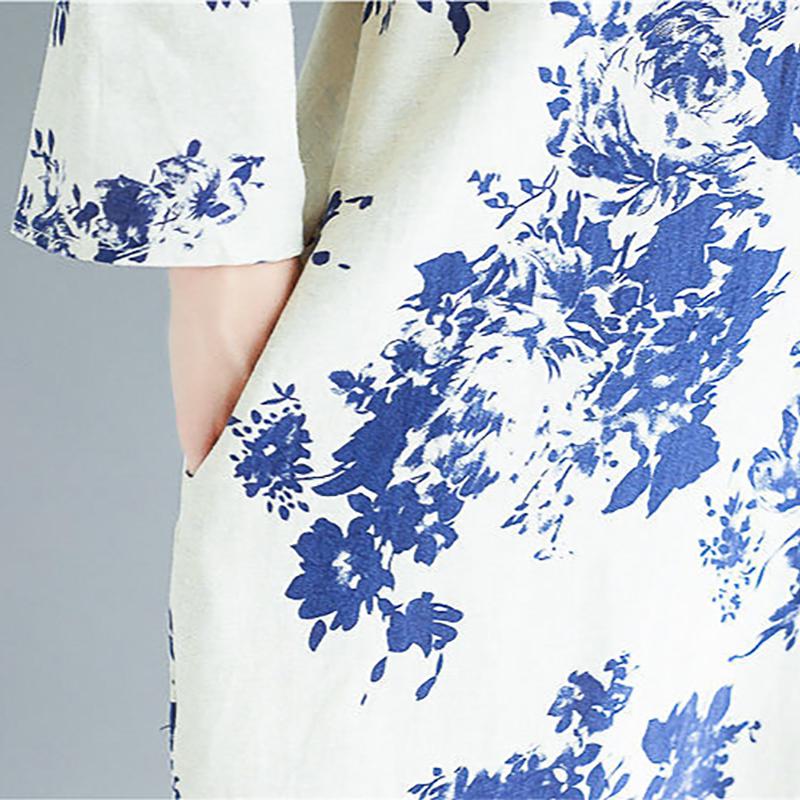 Vintage Floral Print Boho Dress Women Long Maxi Dress Evening Party Beach Summer Dress Long Sleeve Dresses