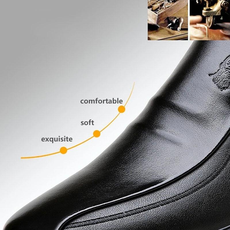 Men's Leather Shoes Middle-aged Men's Shoes Spring and Autumn Leather Business Casual Breathable Soft Sole Middle-aged Dad Shoes