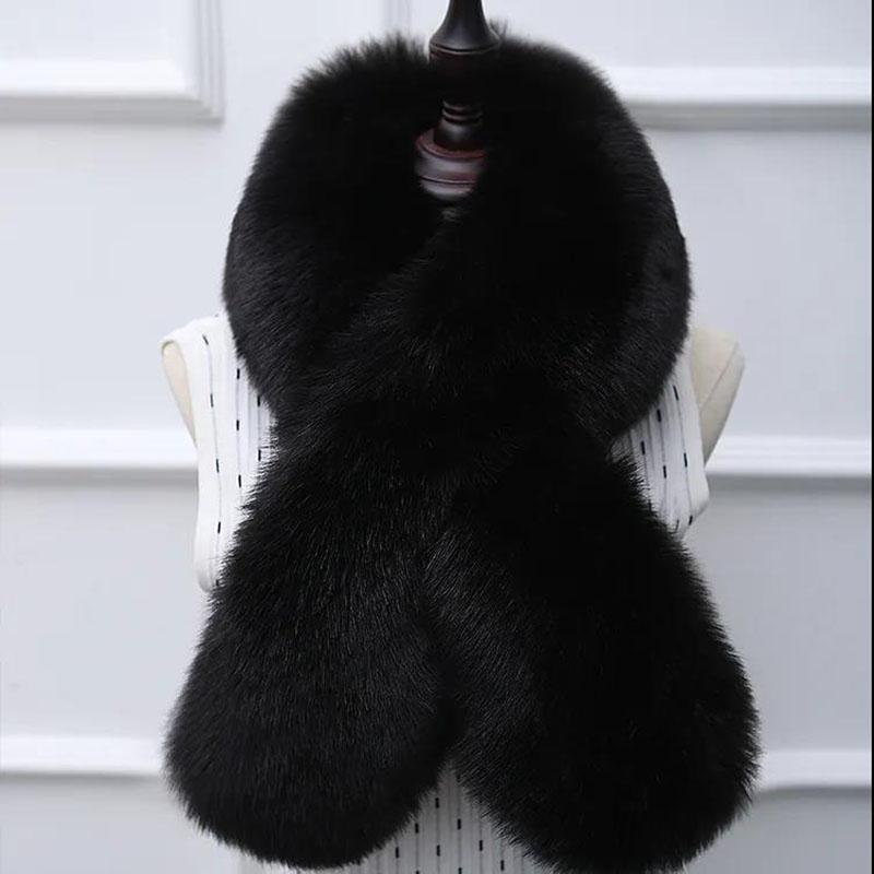 Autumn and Winter Plush Imitation Fox Fur Women Korean Version of All-match Scarf Warm Fur Plush Scarf for Women