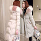 Women's Mid-length Padded Cotton Coat Korean Style Jacket with Waist Was Thinner